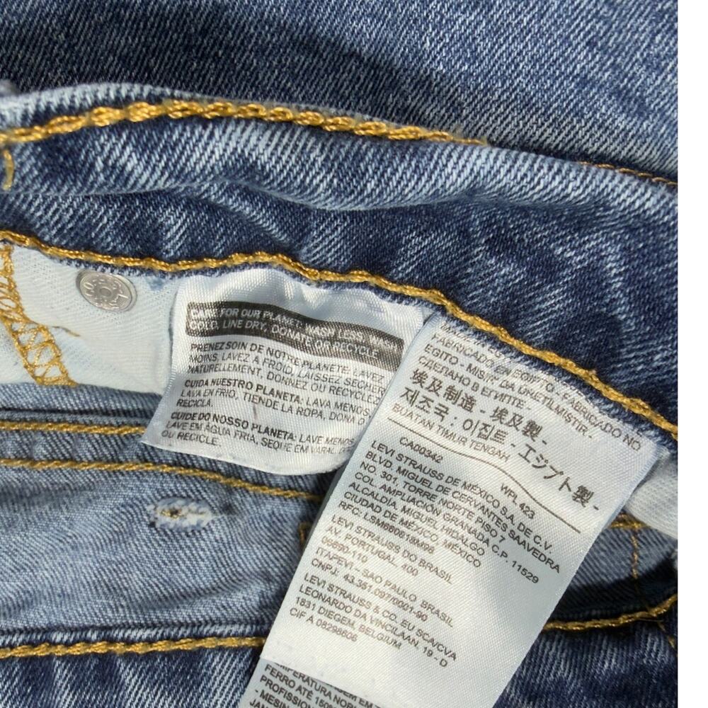 Levi's 505 Regular Fit Jeans Mens 38x30 Medium Wash Denim Straight Leg - Picture 9 of 10
